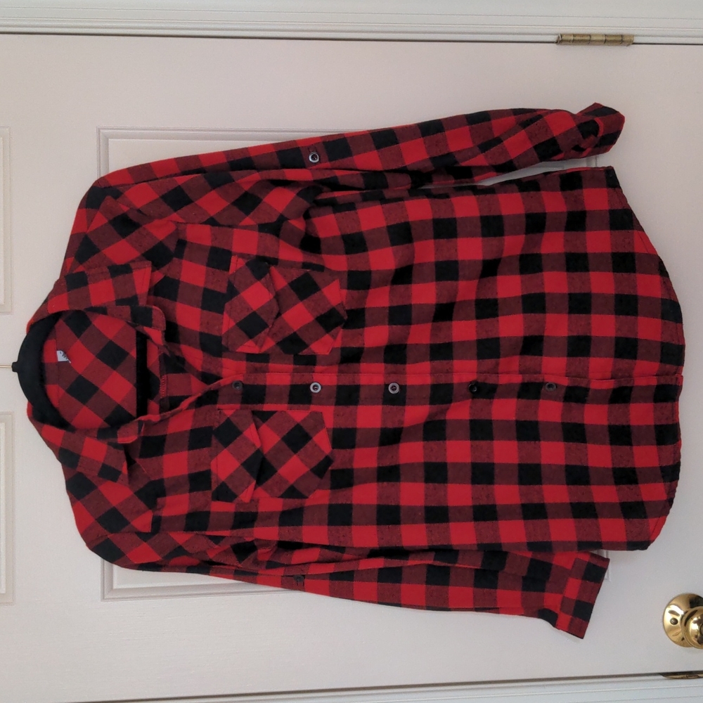 Button-Down Buffalo Plaid Flannel Shirt